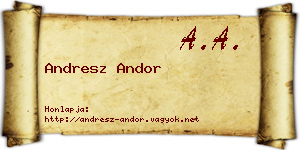 Andresz Andor névjegykártya