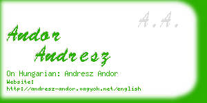 andor andresz business card